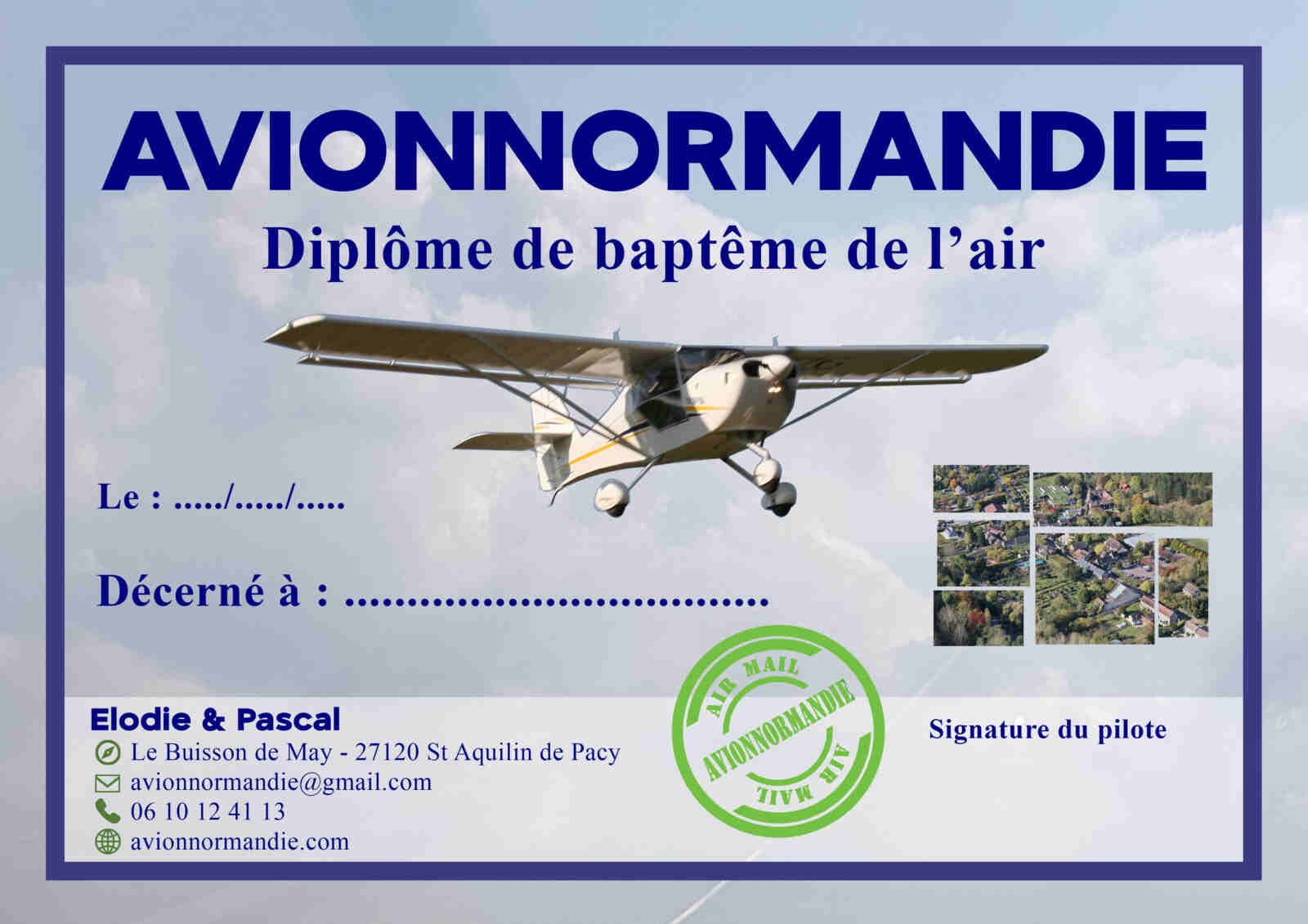 Diplôme de baptême de l'air.